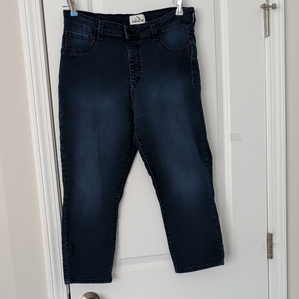 Jordache Dark Indigo Women's Cropped Jeans  Size Large 12~14